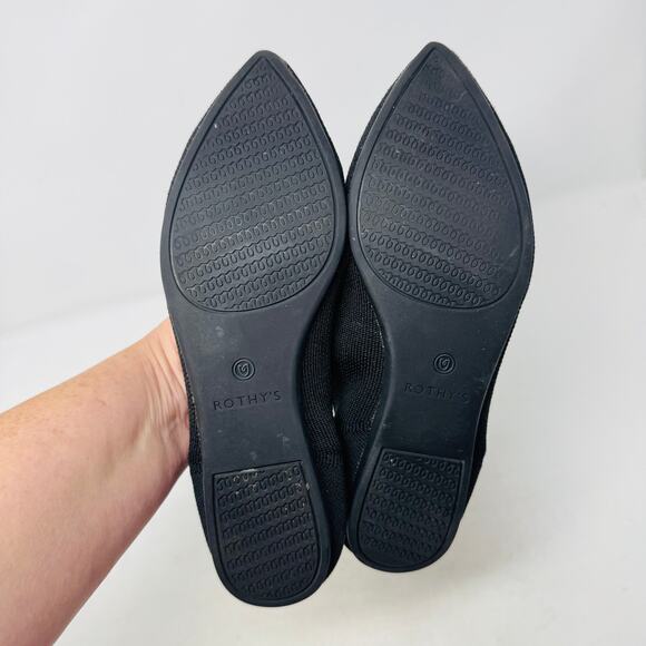 Rothys The Point II Pointed Flat Knit Slip-On Black Sustainable Size 8 - Picture 10 of 12